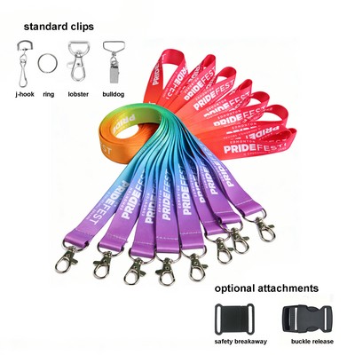 3/4" Full Color Dye Sublimated Lanyard